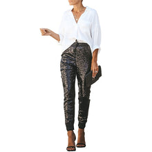 Load image into Gallery viewer, Shine On tuxedo trim sequin pencil pants