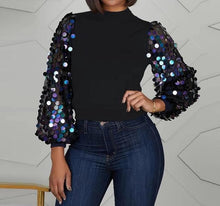 Load image into Gallery viewer, The Spotlight sequin embroidered top