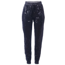 Load image into Gallery viewer, Shine On tuxedo trim sequin pencil pants