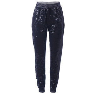 Shine On tuxedo trim sequin pencil pants