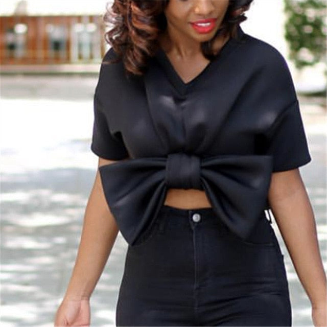 Bow-verload Bowtie Crop Top